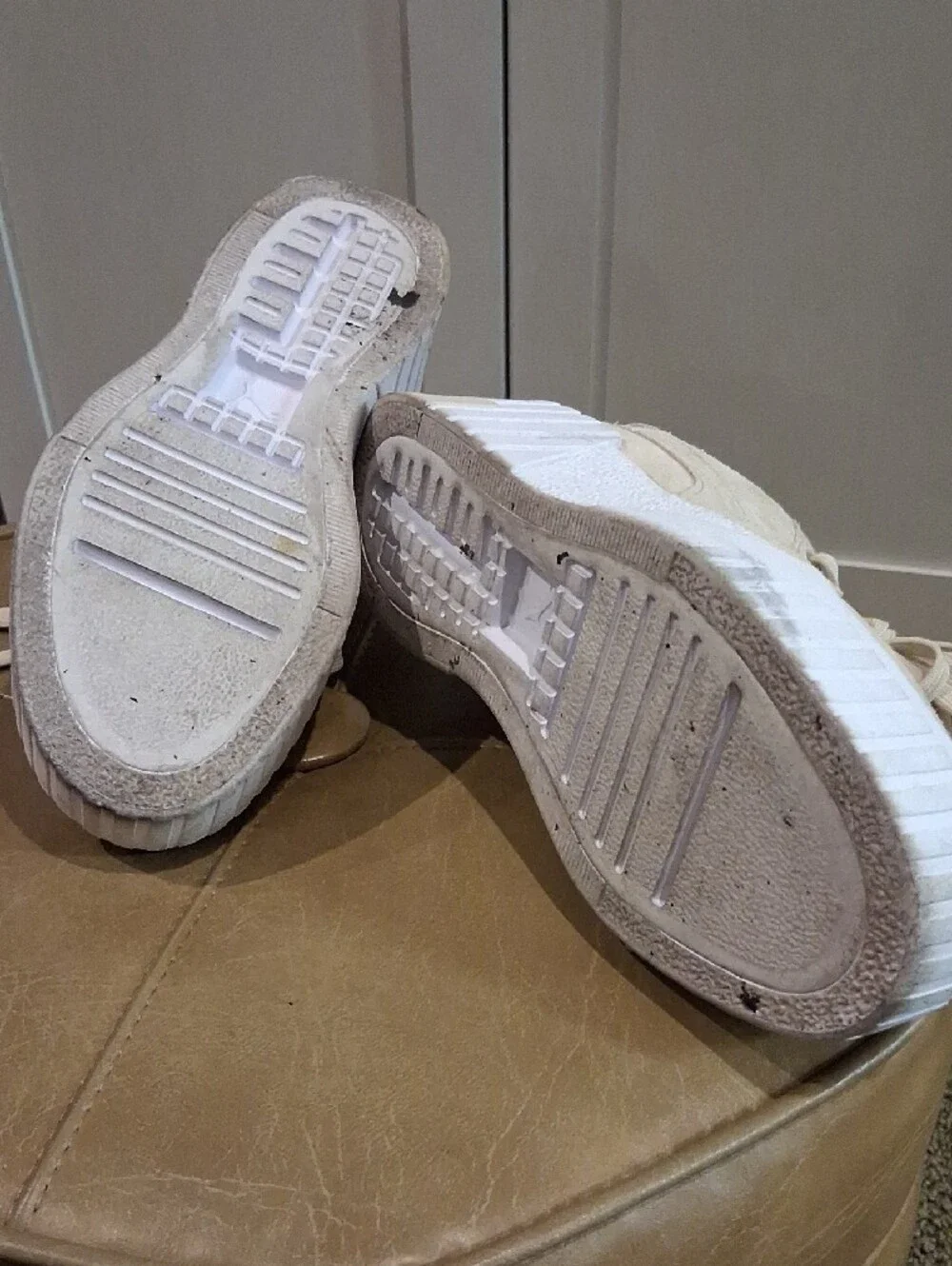 Puma Suede Platform Sneakers in Light Beige